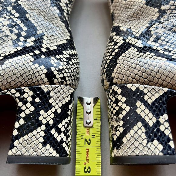 Chie Mihara Naylon Beige Snakeskin Mid Calf Block Heel Boot Women EU 39.5 US 8.5 - Picture 11 of 16